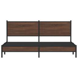 Berkfield Home Metal Bed Frame without Mattress Brown Oak 180x200 cm Super King - thumbnail 5