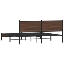 Berkfield Home Metal Bed Frame without Mattress Brown Oak 180x200 cm Super King - thumbnail 7