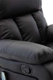 More4Homes Chester Manual Recliner Bonded Leather 1+2+3 Seater Sofa Set in Black - thumbnail 8