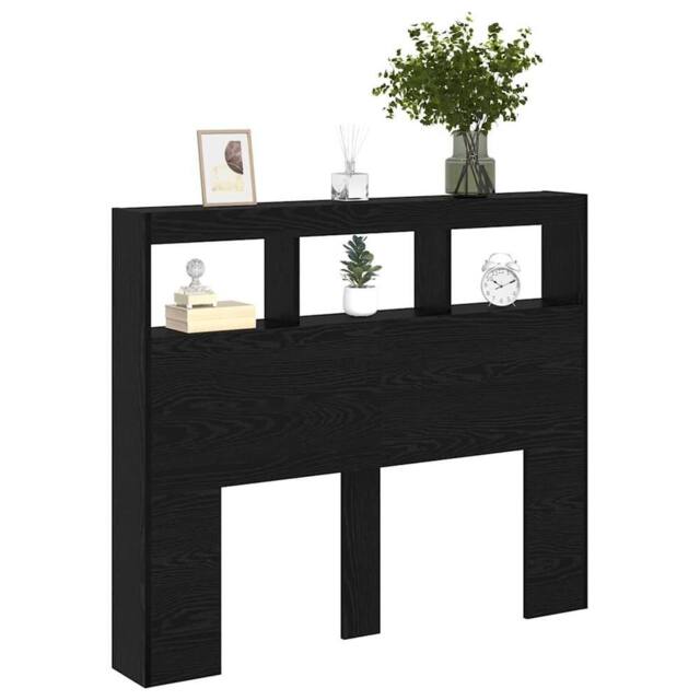 Berkfield Home Modern Black Oak Headboard Black Oak Engineered Wood 120 x 17 x 102 cm - image 1