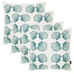 icon 4 Pack Cushion 43x43 Kyoto Fabric, Small Sea Shell in Off-White