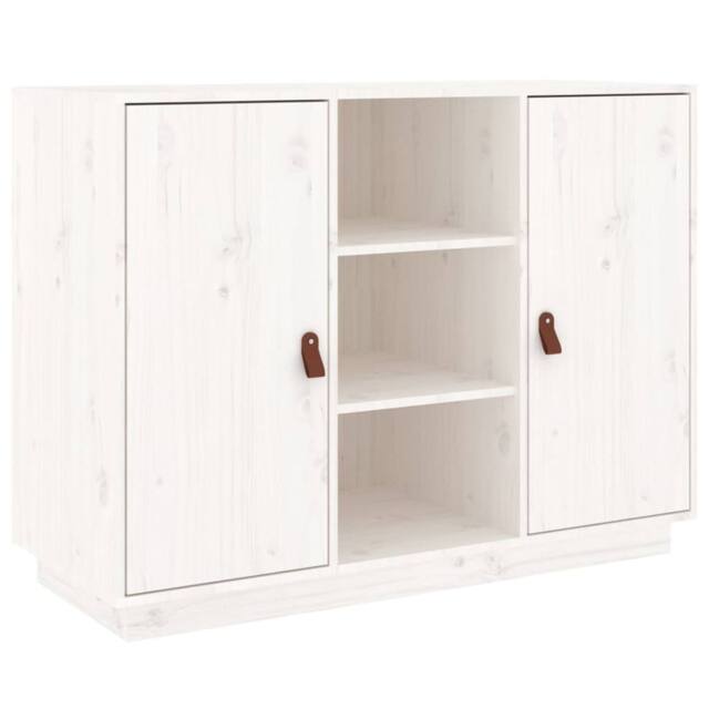 Berkfield Home Sideboard White 100x40x75 cm Solid Wood Pine - Size: 100 x 40 x 75 cm - image 1