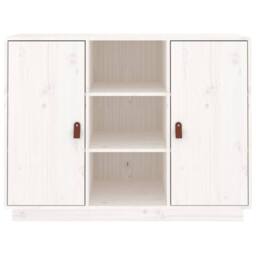 Berkfield Home Sideboard White 100x40x75 cm Solid Wood Pine - Size: 100 x 40 x 75 cm - thumbnail 3