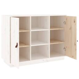 Berkfield Home Sideboard White 100x40x75 cm Solid Wood Pine - Size: 100 x 40 x 75 cm - thumbnail 4
