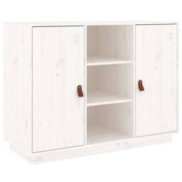Berkfield Home Sideboard White 100x40x75 cm Solid Wood Pine - Size: 100 x 40 x 75 cm - thumbnail 1