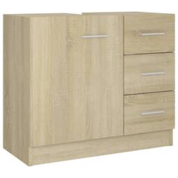 Berkfield Home Sink Cabinet Sonoma Oak 63x30x54 cm Engineered Wood in Light Oak - Size: 63 x 30 x 54 cm