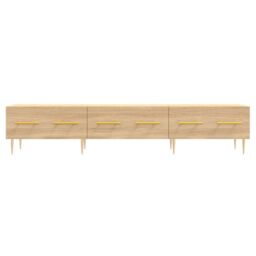 Berkfield Home TV Cabinet Sonoma Oak 150x36x30 cm Engineered Wood in Brown - Size: 150 x 36 x 30 cm - thumbnail 5