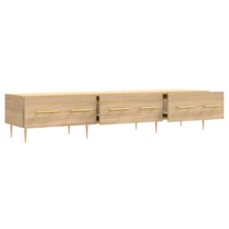 Berkfield Home TV Cabinet Sonoma Oak 150x36x30 cm Engineered Wood in Brown - Size: 150 x 36 x 30 cm - thumbnail 6