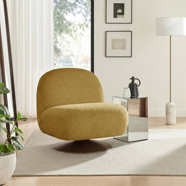 FurnitureboxUK Tilda Fabric Accent Chair in Yellow - image 1
