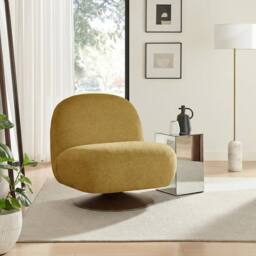 FurnitureboxUK Tilda Fabric Accent Chair in Yellow