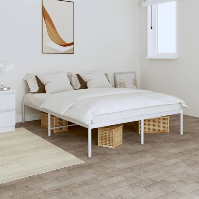 Berkfield Home Metal Bed Frame White 160x200 cm - image 1