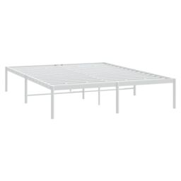 Berkfield Home Metal Bed Frame White 160x200 cm - thumbnail 4