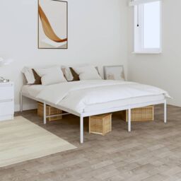Berkfield Home Metal Bed Frame White 160x200 cm - thumbnail 1