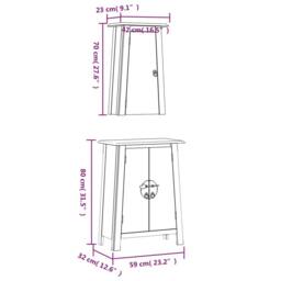 Berkfield Home Beautiful 2 Piece Bathroom Furniture Set Solid Wood Pine in Brown - thumbnail 9