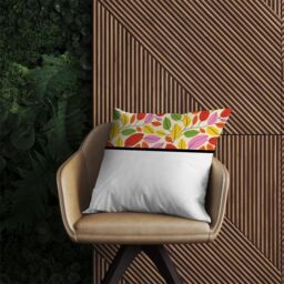 Warren Reed - Designer Autumn Leaves Outdoor Cushion in Red - Size: 60 cm x 60 cm - thumbnail 2