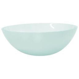 Berkfield Home Basin Glass 50x37x14 cm Frosted in Cream - Size: 50 x 37 x 14 cm - thumbnail 2