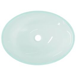 Berkfield Home Basin Glass 50x37x14 cm Frosted in Cream - Size: 50 x 37 x 14 cm - thumbnail 5