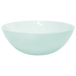 Berkfield Home Basin Glass 50x37x14 cm Frosted in Cream - Size: 50 x 37 x 14 cm - thumbnail 4