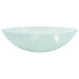 Berkfield Home Basin Glass 50x37x14 cm Frosted in Cream - Size: 50 x 37 x 14 cm - thumbnail 3