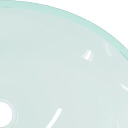 Berkfield Home Basin Glass 50x37x14 cm Frosted in Cream - Size: 50 x 37 x 14 cm - thumbnail 6