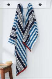 Helena Springfield 'Beach House Stripe' Cotton Towel in Blue - thumbnail 2