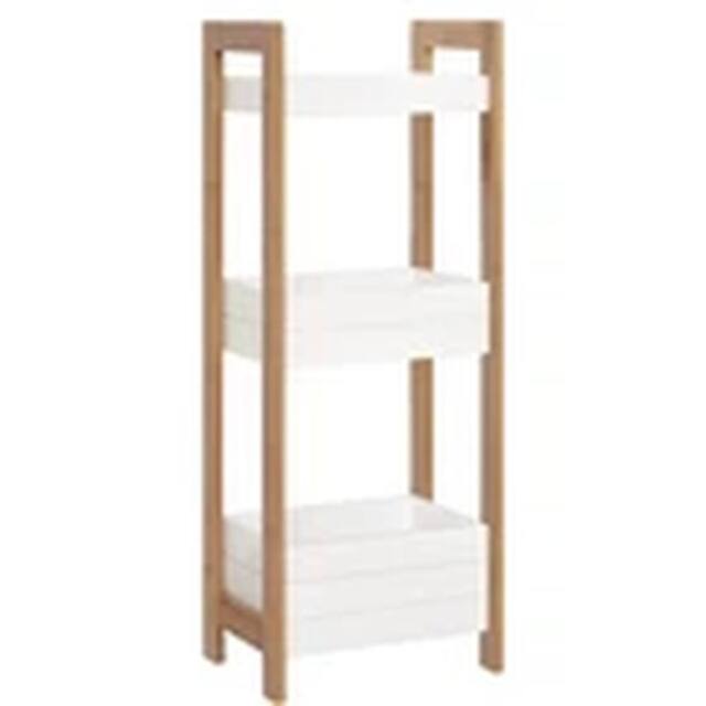 EONLION Free Standing Bamboo 3-Tier Bathroom Storage Shelf Organizer in White - image 1