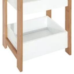 EONLION Free Standing Bamboo 3-Tier Bathroom Storage Shelf Organizer in White - thumbnail 3