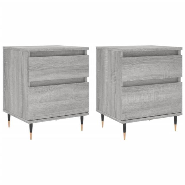Berkfield Home Bedside Cabinets 2 pcs Grey Sonoma 40x35x50 cm Engineered Wood - Size: 40 x 35 x 50 cm - image 1