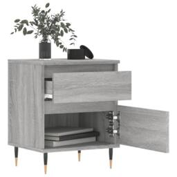 Berkfield Home Bedside Cabinets 2 pcs Grey Sonoma 40x35x50 cm Engineered Wood - Size: 40 x 35 x 50 cm - thumbnail 4