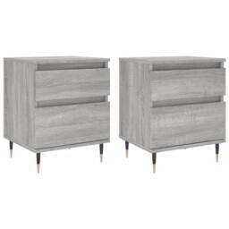 Berkfield Home Bedside Cabinets 2 pcs Grey Sonoma 40x35x50 cm Engineered Wood - Size: 40 x 35 x 50 cm - thumbnail 1