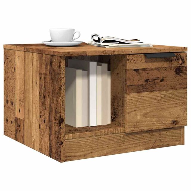 Berkfield Home Coffee Table Old Wood 50x50x36 cm Engineered Wood in Brown - Size: 50 x 50 x 36 cm - image 1