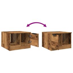 Berkfield Home Coffee Table Old Wood 50x50x36 cm Engineered Wood in Brown - Size: 50 x 50 x 36 cm - thumbnail 9