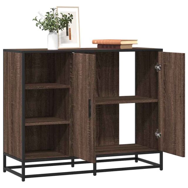 Berkfield Home Sideboard Brown Oak 92x35x76 cm Engineered Wood - Size: 92 x 35 x 76 cm - image 1
