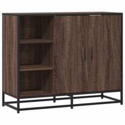 Berkfield Home Sideboard Brown Oak 92x35x76 cm Engineered Wood - Size: 92 x 35 x 76 cm - thumbnail 2