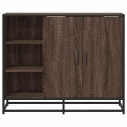 Berkfield Home Sideboard Brown Oak 92x35x76 cm Engineered Wood - Size: 92 x 35 x 76 cm - thumbnail 4