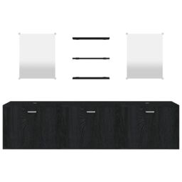 Berkfield Home 6 Piece Bathroom Furniture Set Black Engineered Wood - thumbnail 4