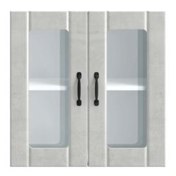 Berkfield Home Kitchen Wall Cabinet with Glass Door Lucca Concrete Grey Engineered Wood - thumbnail 6