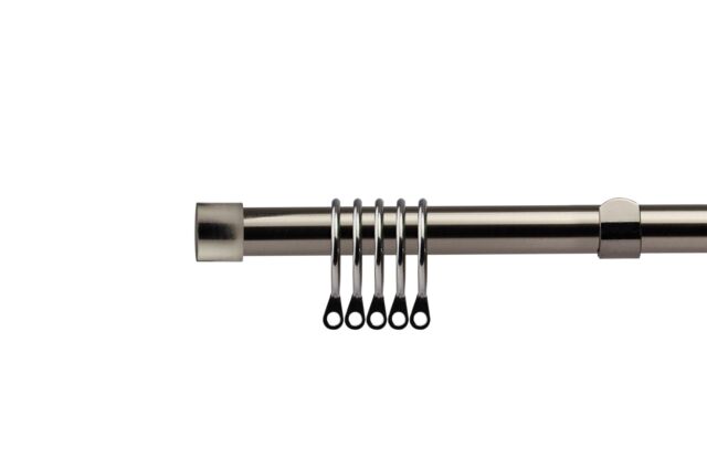 New Edge Blinds 16-19mm Fenton Extendable Durable Metal Curtain Pole Set in Charcoal - Size: 120 cm - 210 cm - image 1