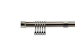 New Edge Blinds 16-19mm Fenton Extendable Durable Metal Curtain Pole Set in Charcoal - Size: 120 cm - 210 cm - thumbnail 1