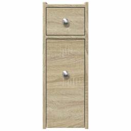 Berkfield Home Narrow Bathroom Cupboard with Wheels Sonoma Oak Engineered Wood in Light Tan - thumbnail 4