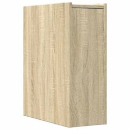 Berkfield Home Narrow Bathroom Cupboard with Wheels Sonoma Oak Engineered Wood in Light Tan - thumbnail 6
