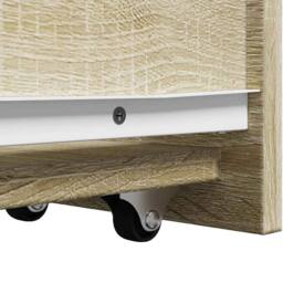 Berkfield Home Narrow Bathroom Cupboard with Wheels Sonoma Oak Engineered Wood in Light Tan - thumbnail 8