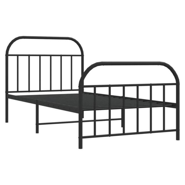 Berkfield Home Metal Bed Frame with Headboard & Footboard Black 107x203 cm - image 1