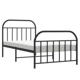 Berkfield Home Metal Bed Frame with Headboard & Footboard Black 107x203 cm - thumbnail 5