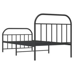 Berkfield Home Metal Bed Frame with Headboard & Footboard Black 107x203 cm - thumbnail 8