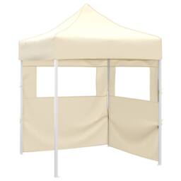 Berkfield Home Professional Folding Party Tent with 2 Sidewalls 2x2 m Steel Cream in Beige - thumbnail 2