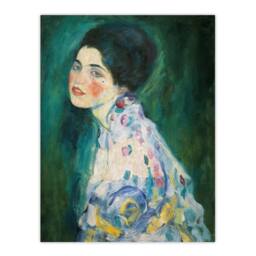 "Artery8 Portrait of a Lady in Floral Dress Klimt Wall Art Poster Print in Green - Size: W12"" x H16""" - thumbnail 1