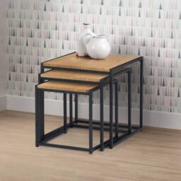 Cheshire Camden Nest Of 3 Tables in Euro Oak in Light Oak - thumbnail 2