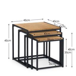 Cheshire Camden Nest Of 3 Tables in Euro Oak in Light Oak - thumbnail 4