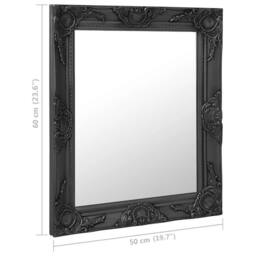 Berkfield Home Wall Mirror Baroque Style 50x60 cm Black - thumbnail 6